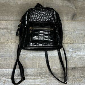 Nasty Gal black snakeskin mini backpack purse